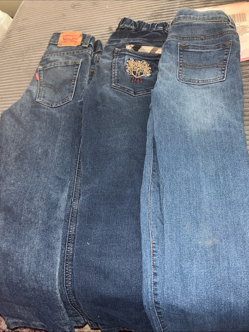 Boys sz 7 1 Levi  Blue Denim Jeans - Classic Straight Fit 3 PAIRS